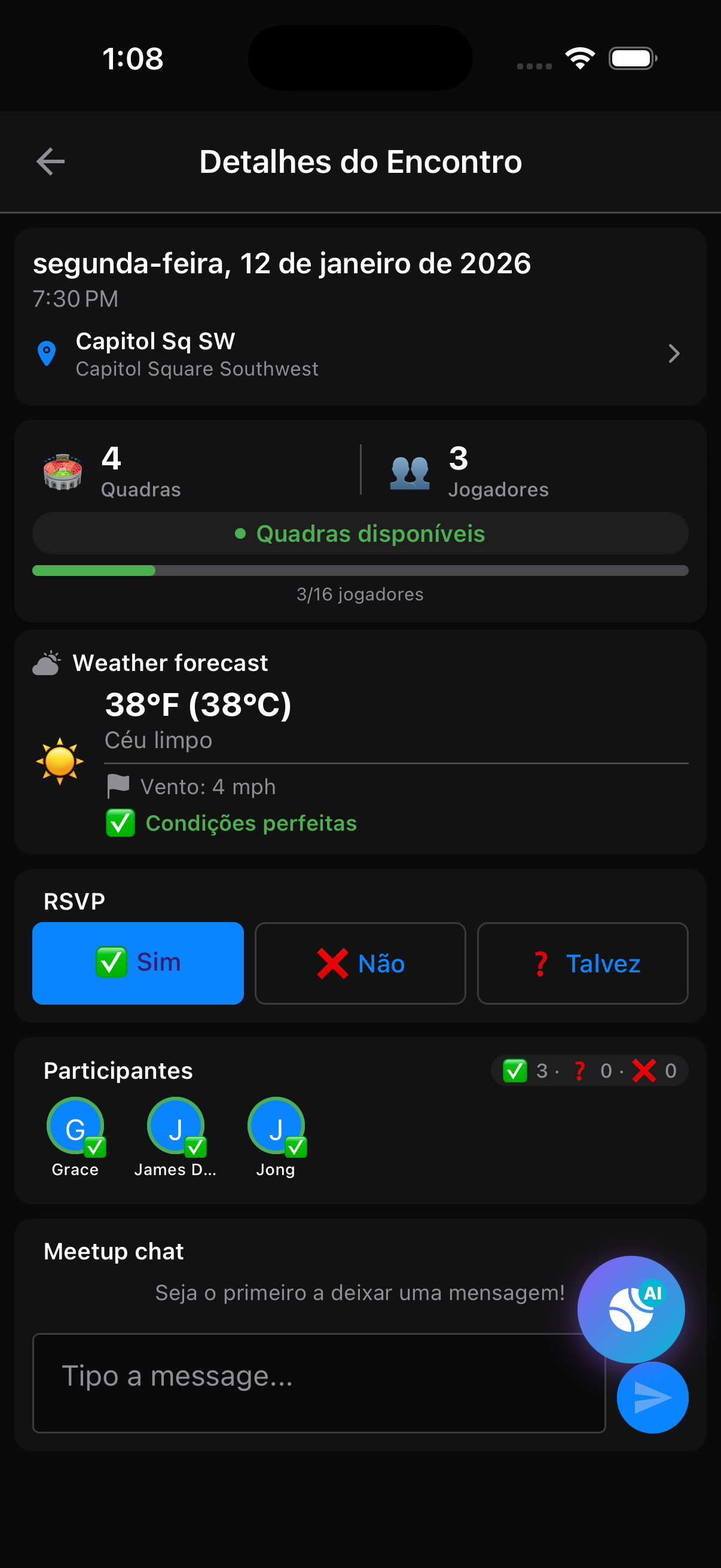 Vista do Membro - Botão Inscrever, Rankings do Clube