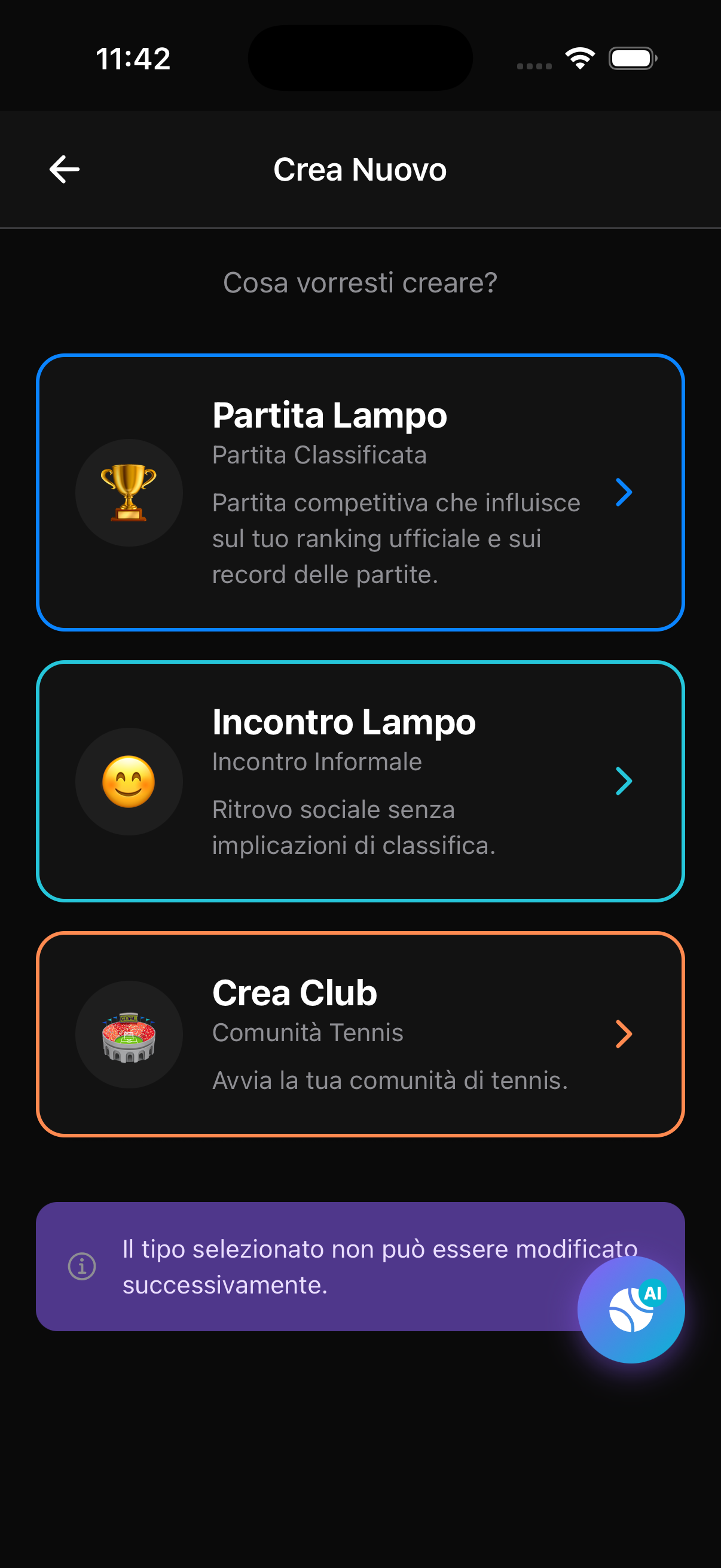 Creazione club - Nome, Logo, Campo principale