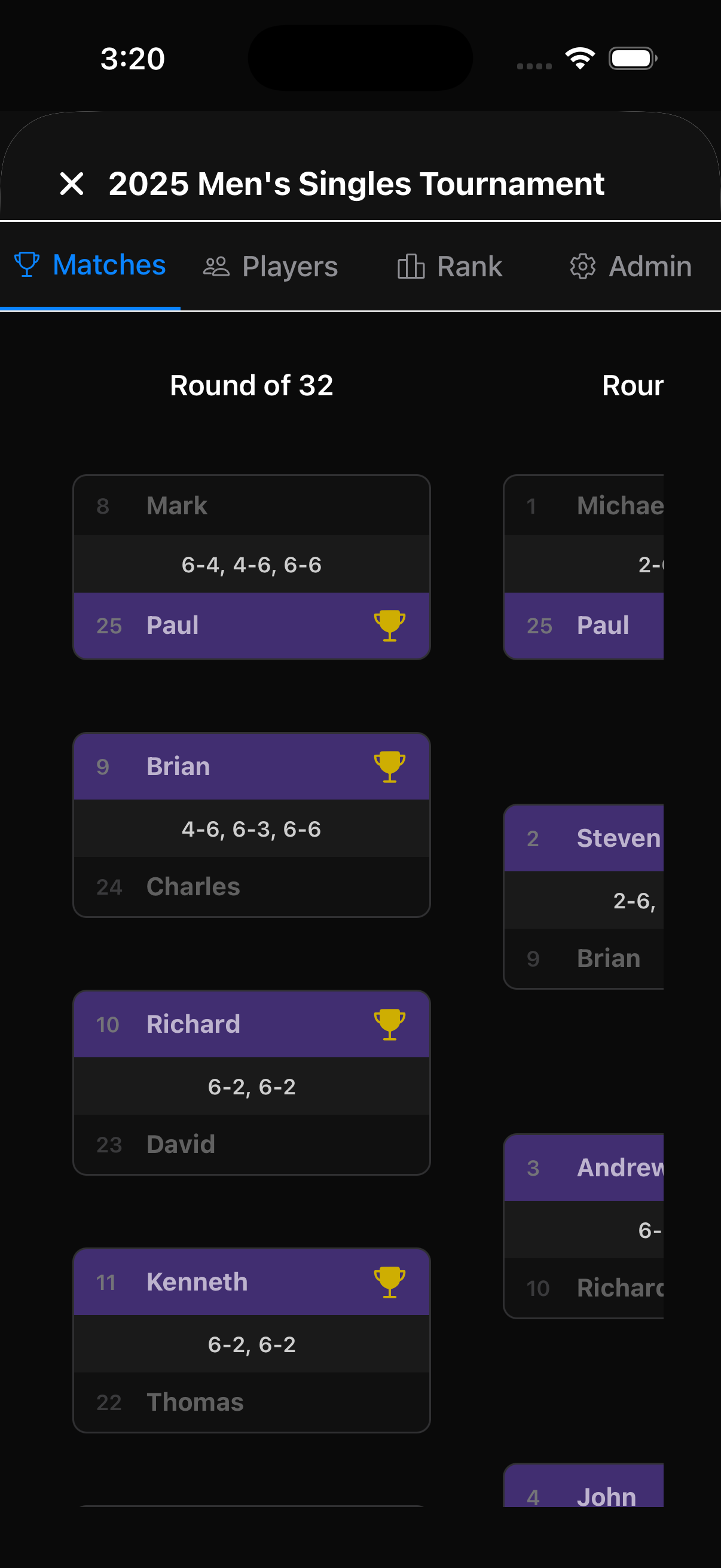 Auto-generated Tournament Brackets, League Standings