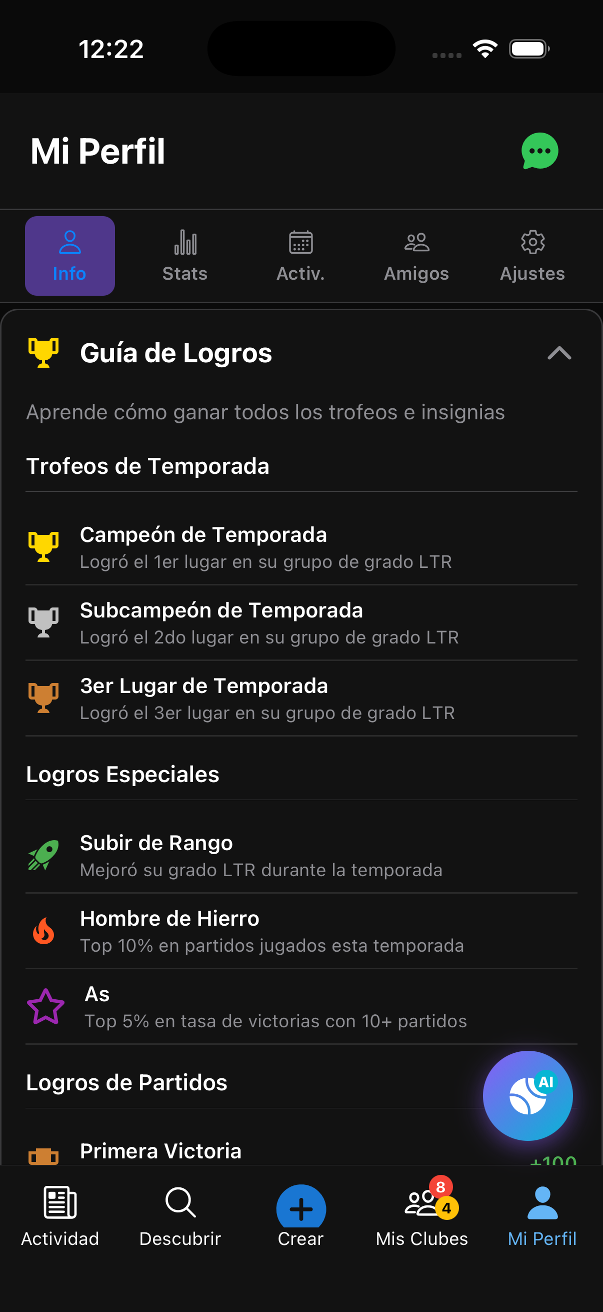 Salón de la Fama - Trofeos con nombres de club
